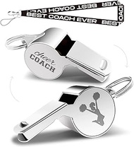 Whistles With Lanyard, Cheer Coach Gift, Coach Whistle, Football Gifts, Soccer Hockey Basketball Volleyball Baseball Coach Gifts for Men Women Teacher, Thank You for Coach Cheer Coach Whistles