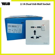 13A Universal Switch Socket Multi Wall Switch Socket with Double 2.1A USB Wall Socket