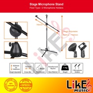 Mic Stage Stand for Microphone (Floor Type) With Two Clips