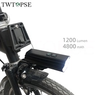 TWTOPSE 1200 Lumen 4800mAh Bike Light With Rack For Brompton Folding Bicycle 3SIXTY Dahon Tern Crius