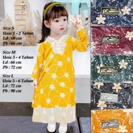 Longdress Balita Daster Renda Brokat Gamis Anak Motif Batik Bunga Polkadot Rempel Bawah Usia 1 - 6 T