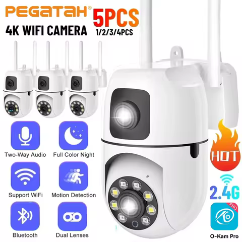 O-KAM Pro Dual Lens 8MP IP Camera Outdoor Security Protection Auto Tracking CCTV PTZ Cam 4K WiFi Sur