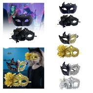 [Adepe] 2Pcs Couple Masquerade Mask Set Party Flower Decorative Half Face Mask Costume for Dance Nig