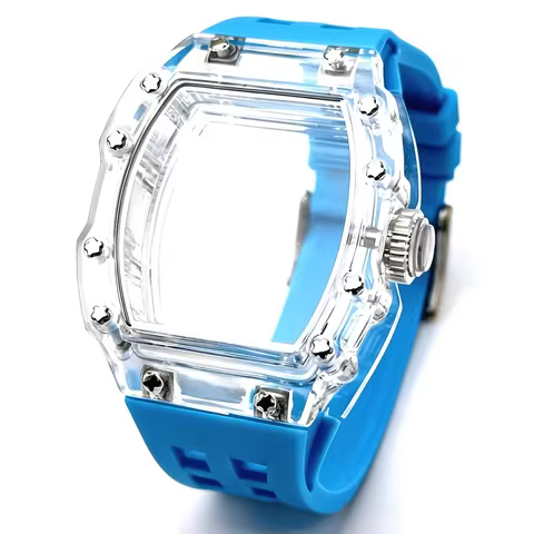 Transparent Tonneau Watch Case Clear Acrylic Man Sports No logo For Richard Mille RM056 Miyota 8N24 