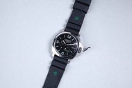 (包郵)PANERAI - 24mm/22mm (代用) 潛水款 黑帶綠字 Green Logo 橡膠混合物代用膠帶配精鋼錶扣