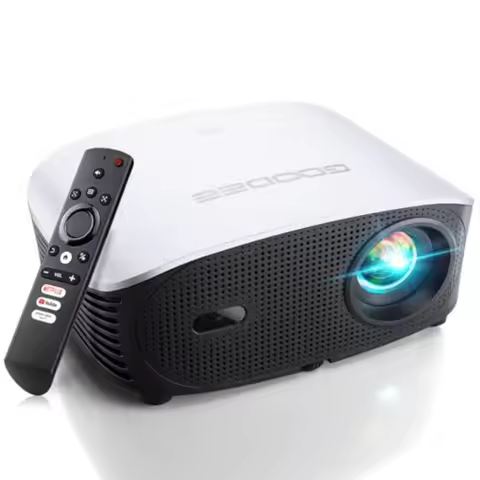 GooDee 4K Smart Projector with 5G WiFi and Bluetooth Built-in Streaming Apps Dolby Audio 400 Outdoor