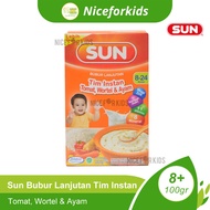 Sun Bubur Tim Instan 8+ Rasa Tomat Wortel Ayam 100gr / Bubur Bayi Instan Lanjutan