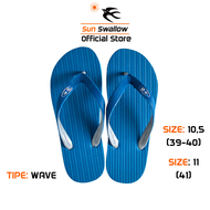 Sandal Jepit Pria Sun Swallow Wave Biru Ombak Nyaman