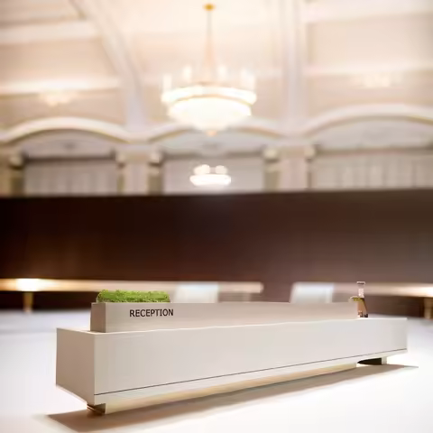 Reception Desk Curved Glass Pulpito Restaurant Furniture Shop Service Counter Cafe Acrylic Podium Ch
