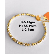Pure 916 gold 2c crystal bracelet