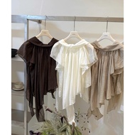 Yunyunstudios HTK STYLISHED BATWING SILK DRESS