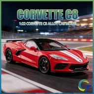 1:22 Chevrolet Corvette C8 Convertible Sports Car Diecast Toys Car Model Cars Alloy Toy Collection G