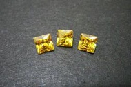 正方形CZ鋯石(金黃色) 5x5mm 裸鑽/蘇聯鑽/半寶石/硞石/銀黏土用