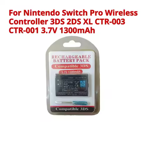 For Nintendo Switch Pro Wireless Controller 3DS 2DS XL CTR-003 CTR-001 3.7V 1300mAh Replacement Game
