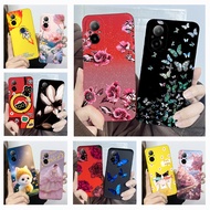 For Realme C67 4G Casing RMX3890 Phone Case Popular Butterfly Flowers Soft Jelly Silicone Cover For 