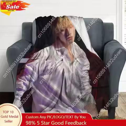 [Soft ENHYPEN Blanket] Oversized Soft ENHYPEN Band Photo Poster Flannel Blanket | All-Season Polyest