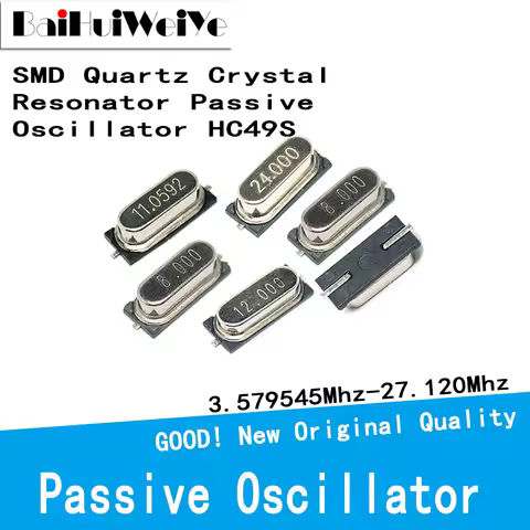10PCS HC-49S SMD Quartz Crystal Resonator Passive Oscillator HC49S 3.579545Mhz 4Mhz 6Mhz 8Mhz 12Mhz 