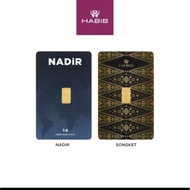1 gram emas gold 999.9 songket jenama Habib new