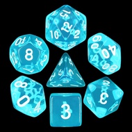 7 Dice Polyhedral Dice Set Dnd Dice - Rpg Dice - Azure Gems + Pouch