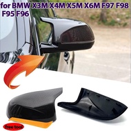 Carbon Fiber Gloss Black Replacement Rearview Side Mirror Covers Cap For BMW X3M F97 X4M F98 2019-20