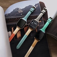 Apple Watch series1 2 3 4 5 6 7拼接 皮革錶帶 Apple Watch錶帶