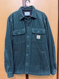 Carhartt WIP 外套 燈芯絨 襯衫教練外套 排釦 口袋 鋪棉 墨綠色