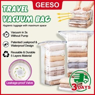 GEESO Premium Pumpless Travel Vacuum Bag - Luggage Organizer Storage Resealable Reusable Compression