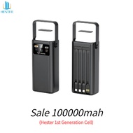 Hester power bank 100000mah Real capacity 100000mah original power bank awet tahan lama power bank o