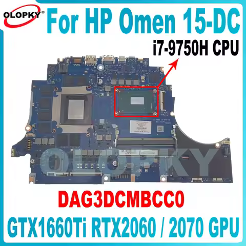 DAG3DCMBCC0 Mainboard for HP Omen 15-DC 15T-DC TPN-Q211 Laptop Motherboard i7-9750H CPU GTX1660Ti RT