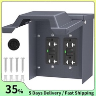 -2 Outdoor Power Outlet Box with Waterproof Cover Dual 20 Amp WRTR GFCI Outlet GFCI Outlet Box with 