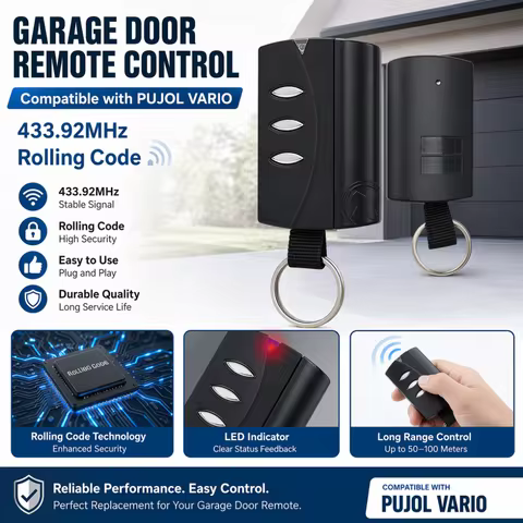 Pilot PUJOL VARIO Compatible Garage Door Remote Control 433.92MHz Hand Transmitter Command PUJOL VAR