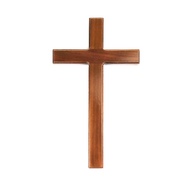 Teak Wood Christian Hanging Wall Cross POLOS Without Corpus Statue of Jesus Inri 20 cm