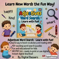 WS0001 | Adjectives Word Search | By Digital Bazaars | PDF
