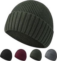 Beanie for Men Women, Knit Cuffed Watch Cap Trawler Hats, Soft Warm Fall Winter Beanies Hats Fisherm