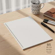 Binder refill paper available in A5, B5, and A4 sizes, with 20, 26, and 30 holes, suitable for bulle