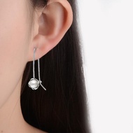 New Style 925 Sterling Silver Earrings Fashion Small Fresh Temperament Pearl Inlaid Ear Hook Earring