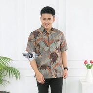 KEMEJA BATIK PRIA LENGAN PENDEK SAGE GREEN - BATIK HIJAU SAGE - SERAGAM BATIK