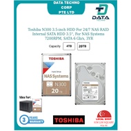 SG Local - Toshiba N300 3.5-inch HDD For 24/7 NAS RAID Internal SATA HDD 3.5", For NAS Systems, 3YR 