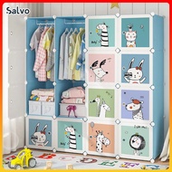 Children's Wardrobe Baby's Clothes Cabinet Cartoon Wardrobe DIY Kids Storage Organizer Almari baju 衣櫃