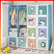 Children's Wardrobe Baby's Clothes Cabinet Cartoon Wardrobe DIY Kids Storage Organizer Almari baju 衣