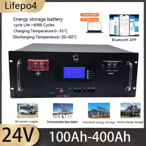 24V 100Ah Lifepo4 Battery 120Ah 150Ah 180Ah 200Ah 280Ah 300Ah 400Ah Lithium Batterie with CAN RS485 