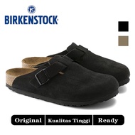 Hot Sale Original Birkenstock Boston Suede Soft Footbed Clogs Black Sandal SOFT FOOTBED CLOGS BIRKEN