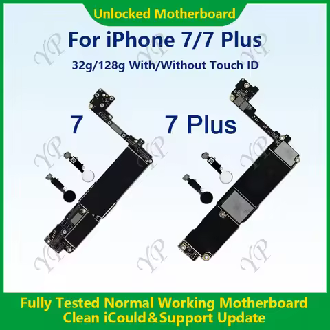 For iPhone 7/7 Plus Mainboard 32g/128g With/Without Touch ID Cleaned iCloud 100% Fully Tested Workin