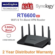 Synology RT6600ax WiFi 6 with 2.5GbE WAN/LAN Tri-Band VPN RouterSupport Mesh - 2 Year Agent Warrant