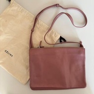 Celine Trio bag dirty pink 斜孭袋 側孭袋 灰粉紅色真皮袋
