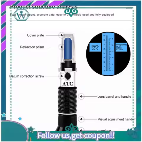 A75Q-Wine Tester Handheld Refractometer Sugar Content Tester Sugar 0-40% Alcohol 0-25% Alcohol Teste