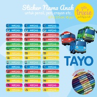 Tayo Pencil Name Label Sticker