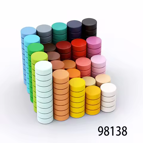 Building Blocks Parts Tile Round 1x1 Pixel Painting Materials 20pcs DIY Education Toys for Children 