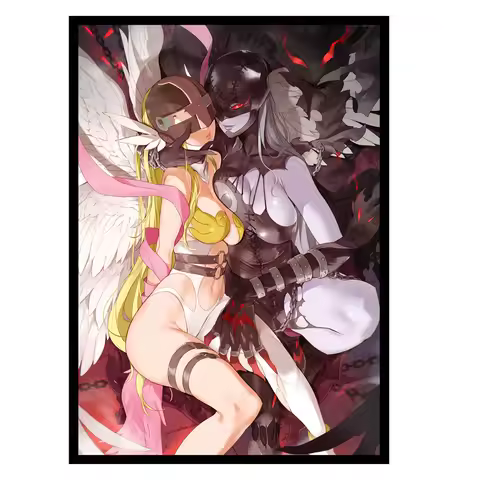 50 PCS/Pack PTCG Magic Card Sleeve Digimon Angewomon Witchmon WS Trading Game Card Protector Case wi