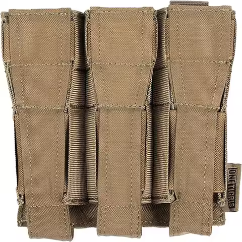 ONETIGRIS Tactical Mag Pouch, MOLLE Triple Open-Top Magazine Pouch fits Most SMG Magazines MP5 Mags 